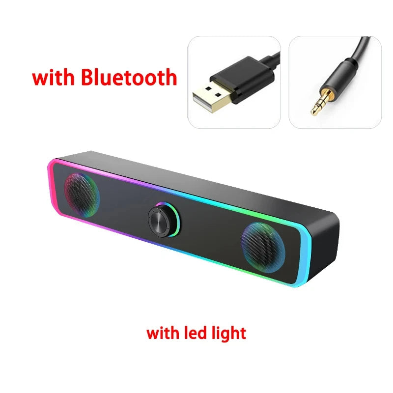Soundbar 4D Bluetooth – Surround estéreo, subwoofer e entrada AUX 3.5mm. Para PC, laptop e TV.