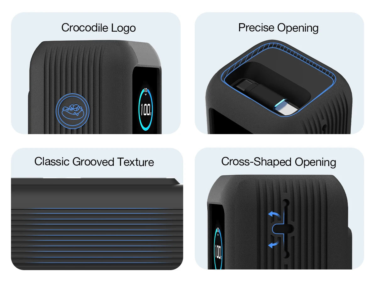 Capa Silicone Anker Zolo 25000mAh – Proteção completa com compartimento para TF/SIM. Ideal para viagem.