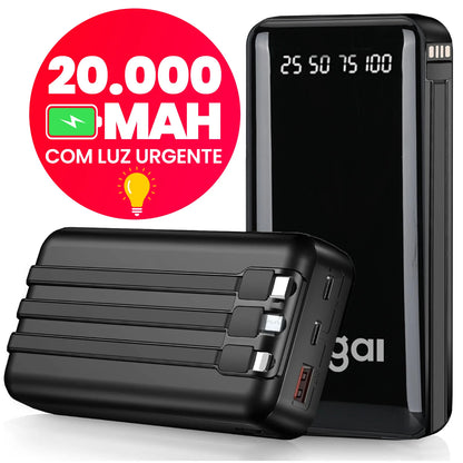 Power Bank 20000mAh – Carregamento rápido com design favo de mel. Ideal para celular e viagem.