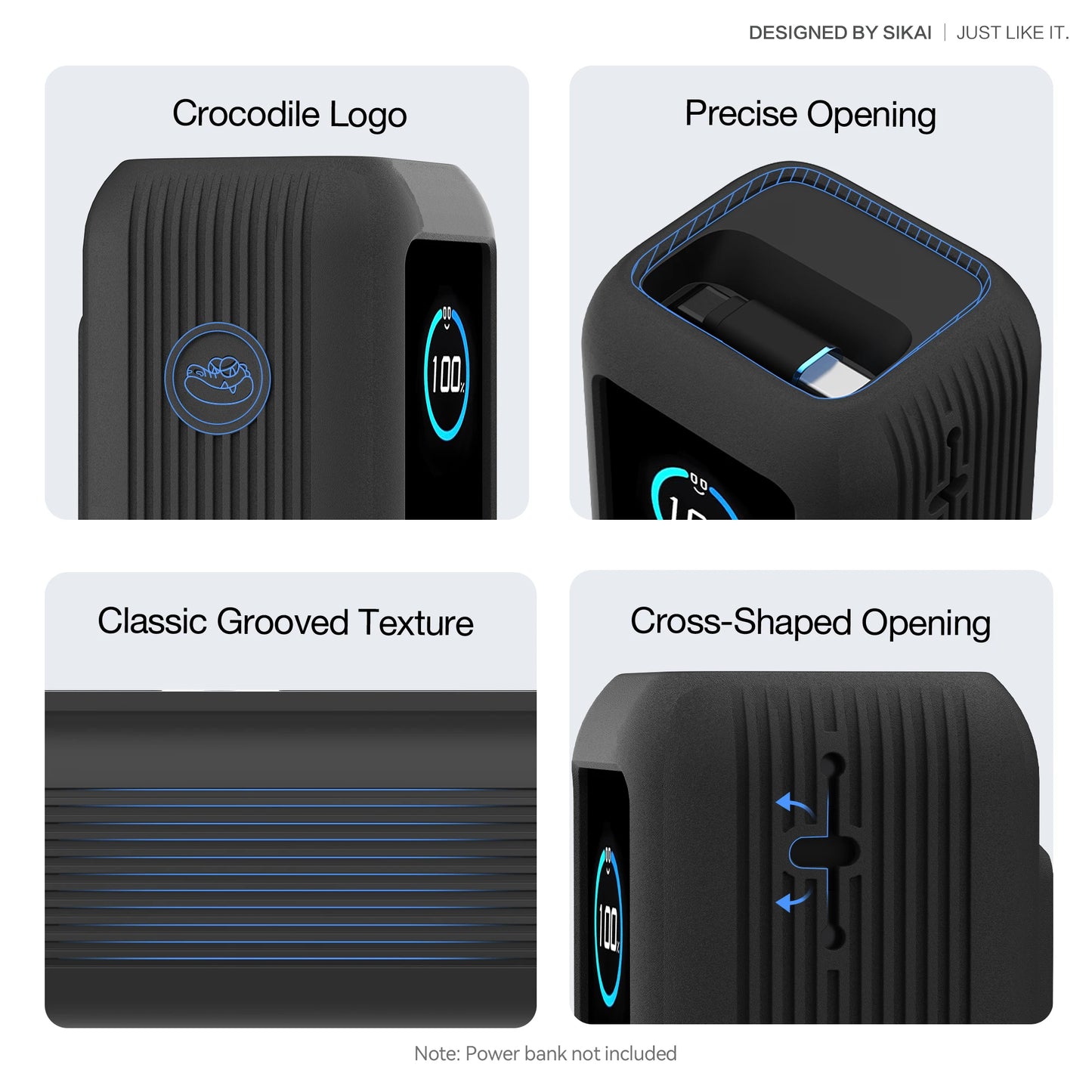 Capa Silicone Anker Zolo 25000mAh – Proteção completa com compartimento para TF/SIM. Ideal para viagem.