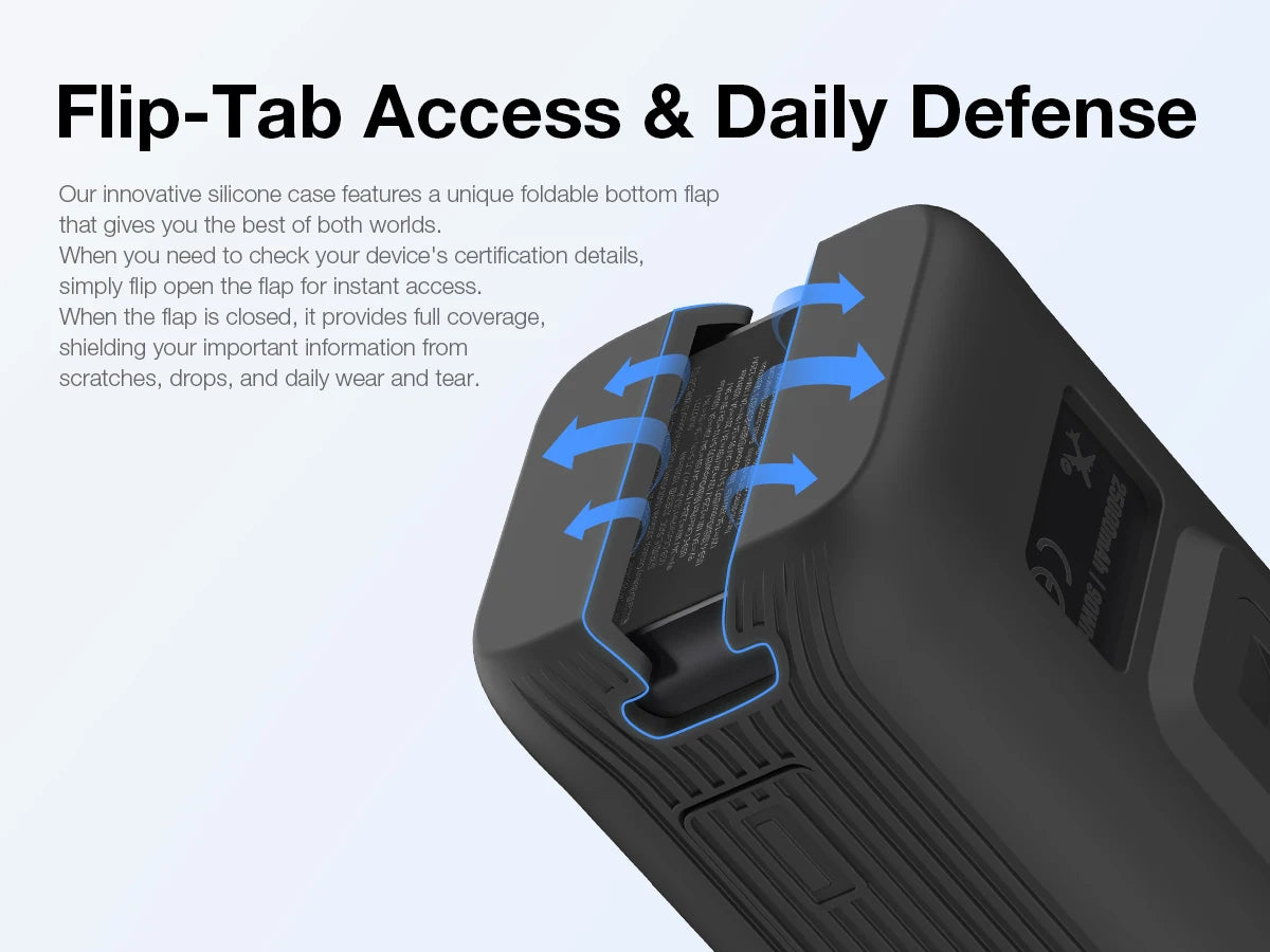 Capa Silicone Anker Zolo 25000mAh – Proteção completa com compartimento para TF/SIM. Ideal para viagem.