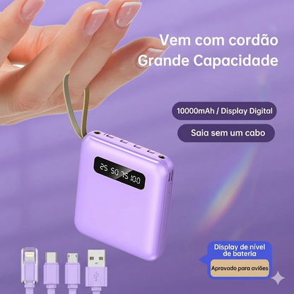 Power Bank DIY 3 Baterias 18650 | 4 Portas USB Carregamento Rápido 5V 1A | Indicador LED Portátil
