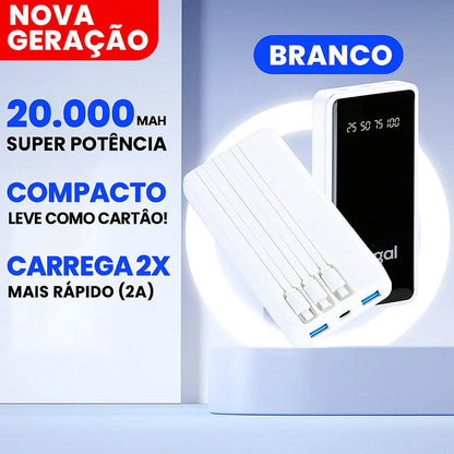 Power Bank 20000mAh – Carregamento rápido com design favo de mel. Ideal para celular e viagem.