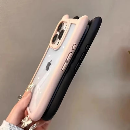 Capa Silicone Orelha de Gato – Fofa, transparente e resistente a impactos. Compatível com iPhone 11 ao 17.