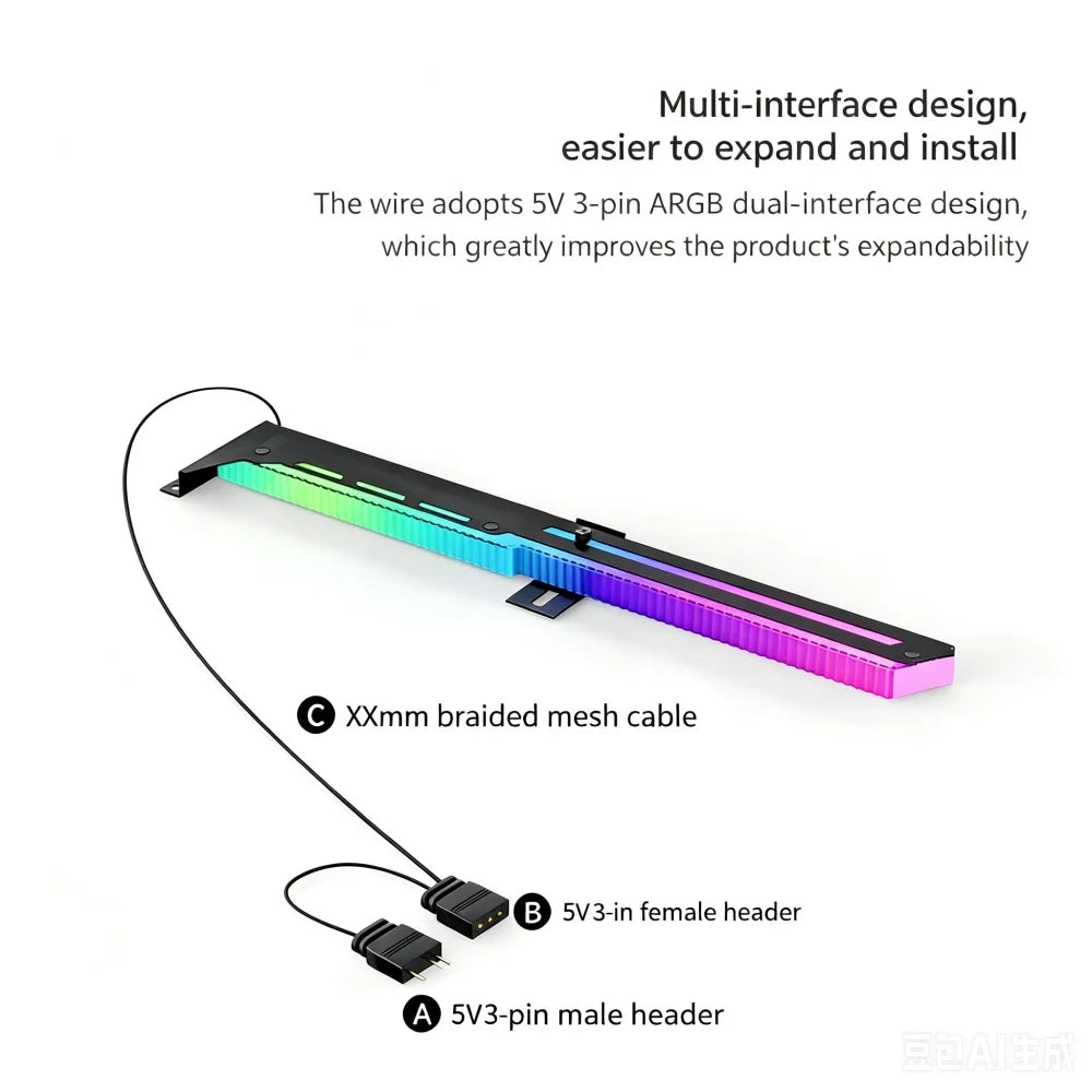 Suporte GPU ICE Whale AX8 – ARGB 5V 3PIN com sincronização de iluminação à placa-mãe. Suporte VGA estiloso para o seu setup.