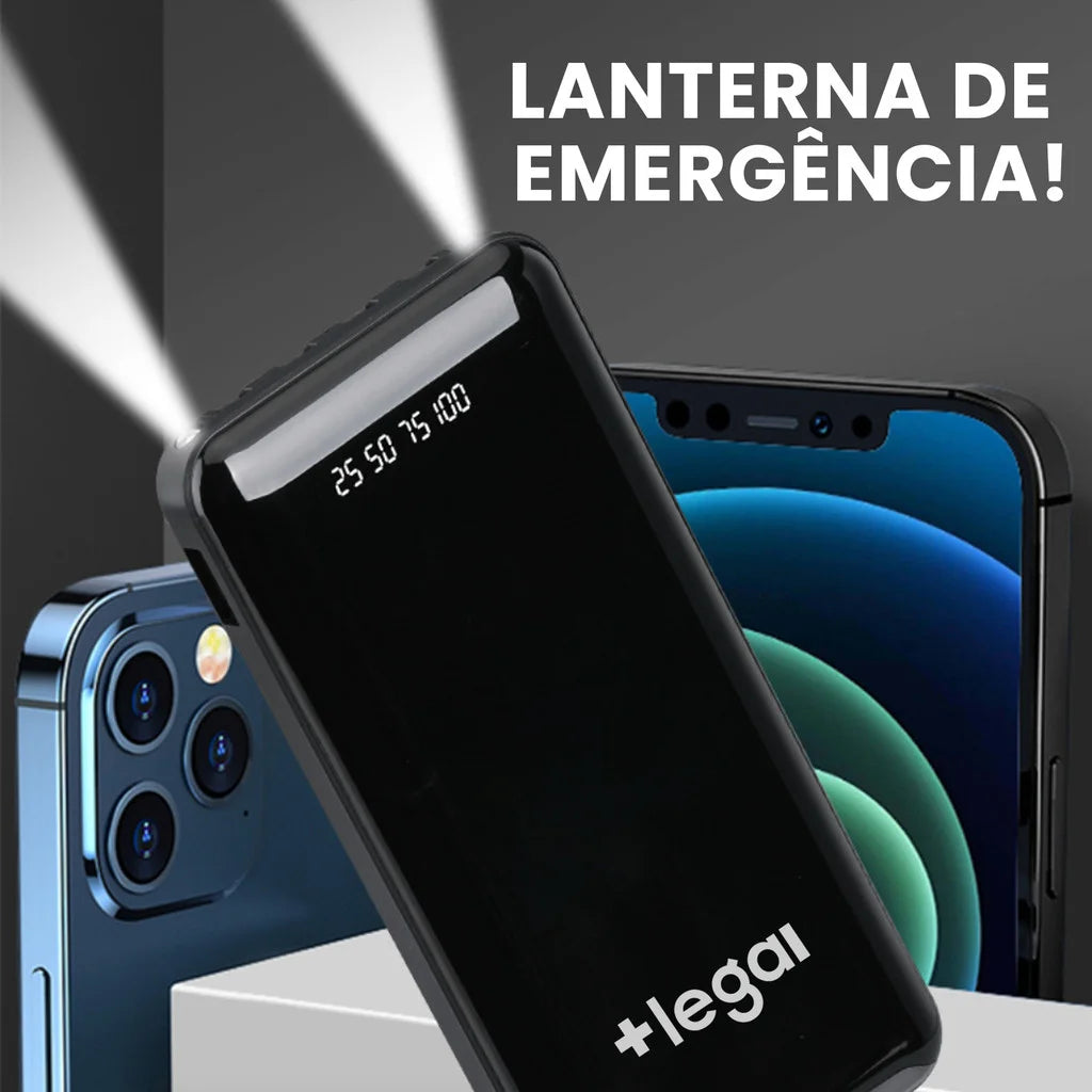Power Bank 20000mAh – Carregamento rápido com design favo de mel. Ideal para celular e viagem.