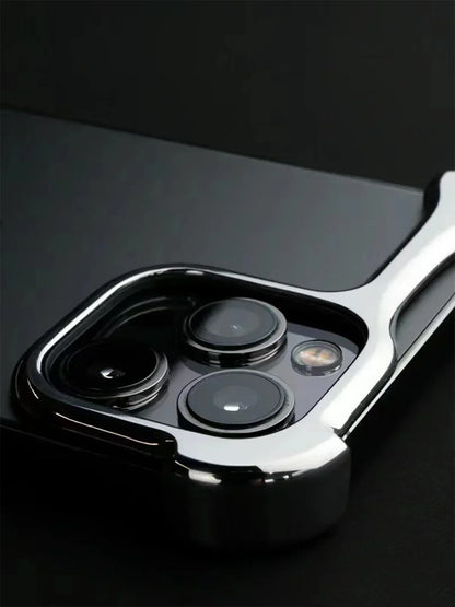 Capa Metal Bumper – Alumínio, proteção de lente e resistente a impactos. Compatível com iPhone 13 ao 17 Pro Max.