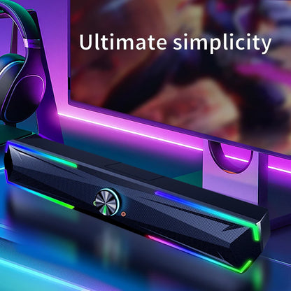 Soundbar 4D 2.0 – Estéreo com subwoofer, Bluetooth e conexão com fio. Ideal para PC, laptop e MacBook.