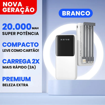 Power Bank 20000mAh – Carregamento rápido com design favo de mel. Ideal para celular e viagem.