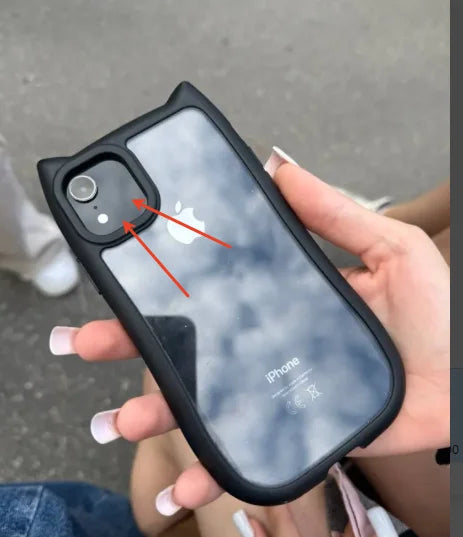 Capa Silicone Orelha de Gato – Fofa, transparente e resistente a impactos. Compatível com iPhone 11 ao 17.