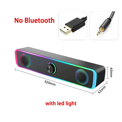 Soundbar 4D Bluetooth – Surround estéreo, subwoofer e entrada AUX 3.5mm. Para PC, laptop e TV.