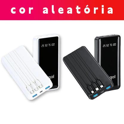 Power Bank 20000mAh – Carregamento rápido com design favo de mel. Ideal para celular e viagem.