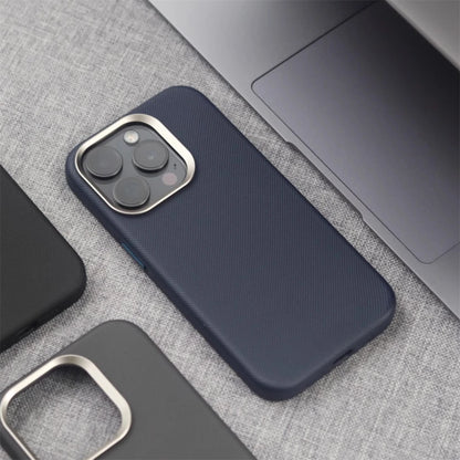 Capa Couro MagSafe – Moldura de liga metálica, couro PU e carregamento sem fio. Compatível com iPhone 13 ao 17 Pro Max.