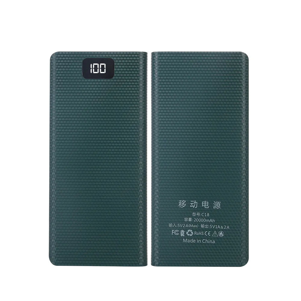Case DIY Power Bank 8x18650 – Dual USB e Type-C, suporte para baterias 18650. Compatível com iPhone, Xiaomi e Huawei.