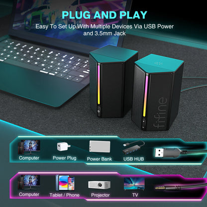 FIFINE Ampligame A20** – Som surround imersivo, RGB dinâmico e plug & play. O upgrade do gamer.