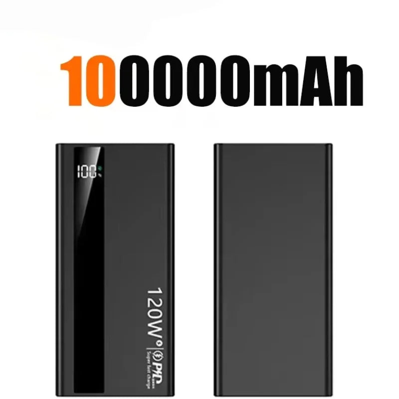 Power Bank 500000mAh – Carregamento super rápido 120W, display digital e bateria de alta capacidade. Essencial para quem não para.