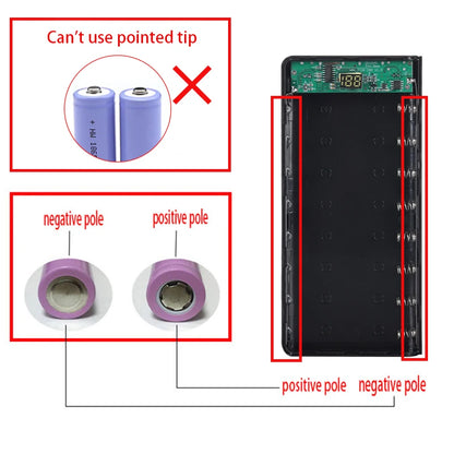 Case DIY Power Bank 8x18650 – Dual USB e Type-C, suporte para baterias 18650. Compatível com iPhone, Xiaomi e Huawei.