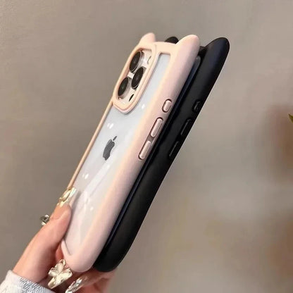 Capa Silicone Orelha de Gato – Fofa, transparente e resistente a impactos. Compatível com iPhone 11 ao 17.