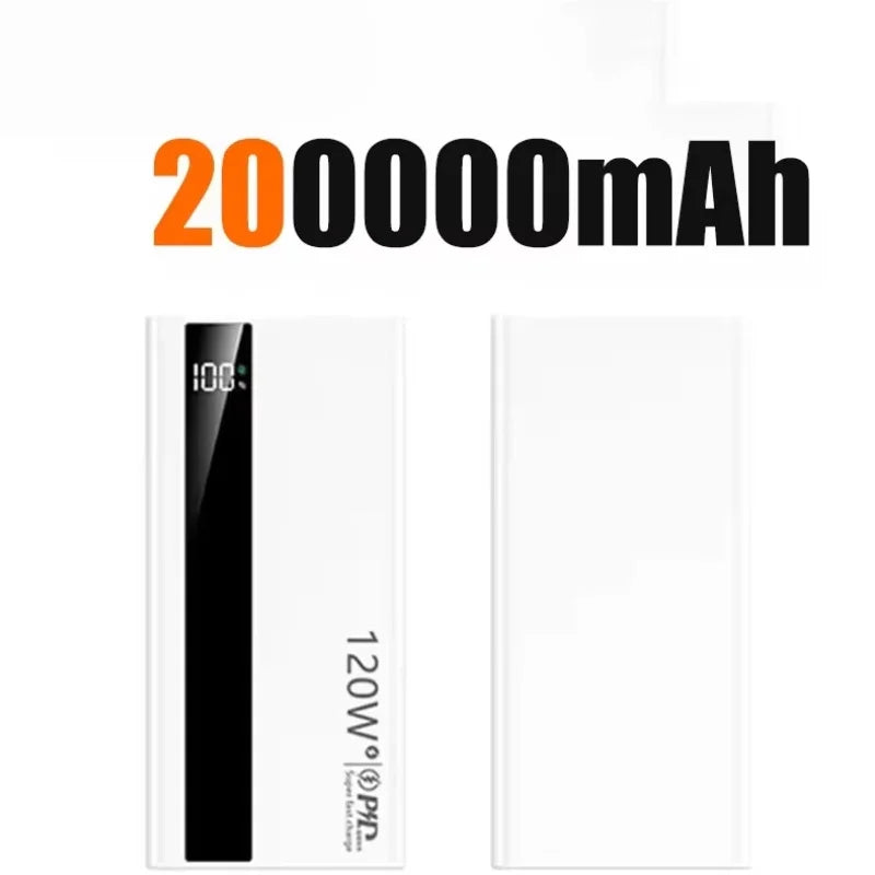 Power Bank 500000mAh – Carregamento super rápido 120W, display digital e bateria de alta capacidade. Essencial para quem não para.