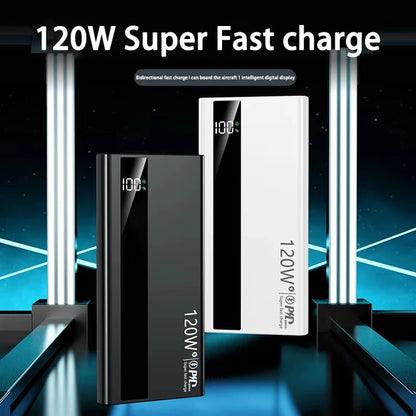 Power Bank 500000mAh – Carregamento super rápido 120W, display digital e bateria de alta capacidade. Essencial para quem não para.