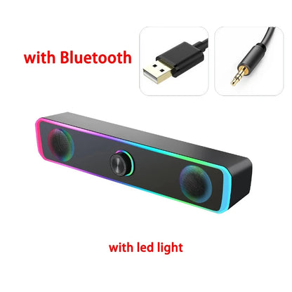 Soundbar 4D Bluetooth – Surround estéreo, subwoofer e entrada AUX 3.5mm. Para PC, laptop e TV.