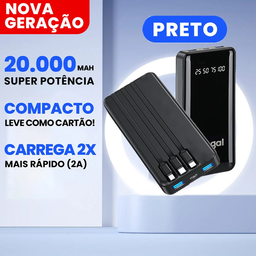 Power Bank 20000mAh – Carregamento rápido com design favo de mel. Ideal para celular e viagem.