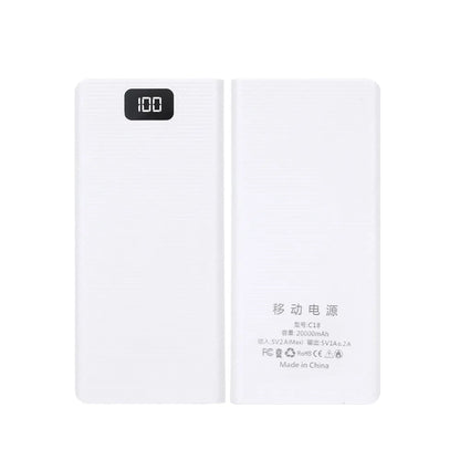 Case DIY Power Bank 8x18650 – Dual USB e Type-C, suporte para baterias 18650. Compatível com iPhone, Xiaomi e Huawei.