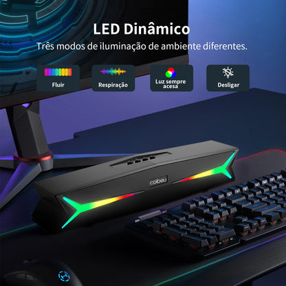 Caixa de Som Soundbar Gamer Coibeu com Iluminação RGB