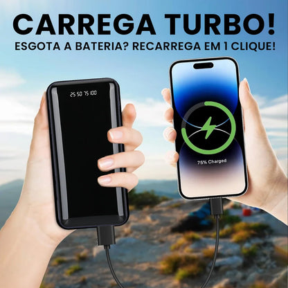 Power Bank 20000mAh – Carregamento rápido com design favo de mel. Ideal para celular e viagem.